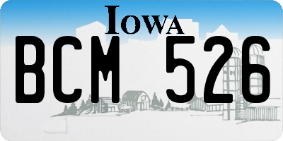 IA license plate BCM526