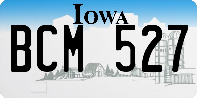 IA license plate BCM527