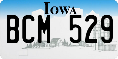 IA license plate BCM529
