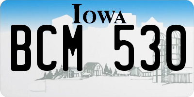 IA license plate BCM530