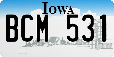 IA license plate BCM531