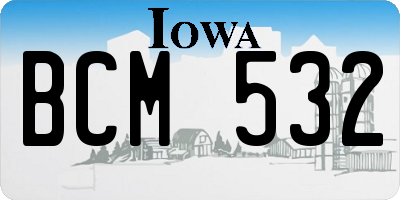 IA license plate BCM532