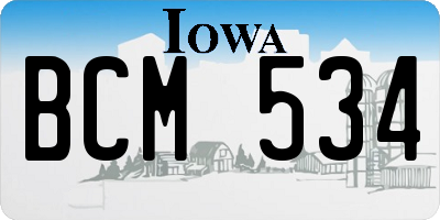 IA license plate BCM534