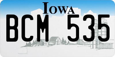 IA license plate BCM535