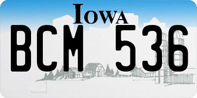 IA license plate BCM536