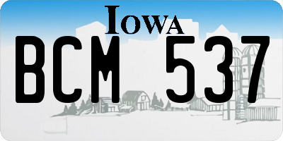 IA license plate BCM537