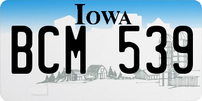 IA license plate BCM539