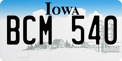 IA license plate BCM540