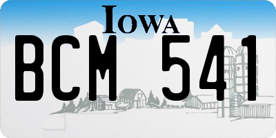 IA license plate BCM541