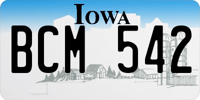 IA license plate BCM542