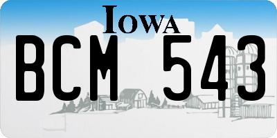 IA license plate BCM543