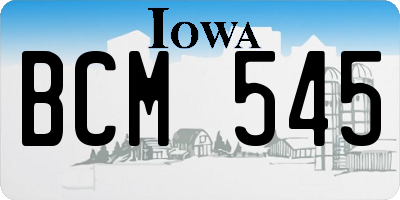 IA license plate BCM545