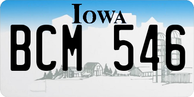 IA license plate BCM546