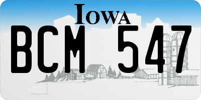 IA license plate BCM547