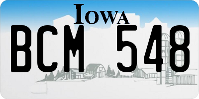 IA license plate BCM548