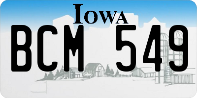 IA license plate BCM549