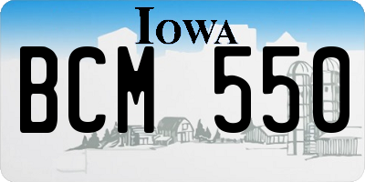 IA license plate BCM550