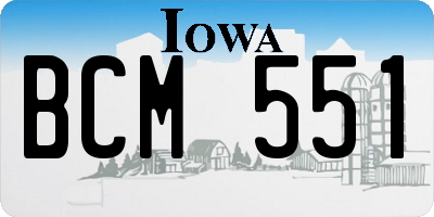IA license plate BCM551