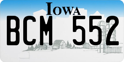 IA license plate BCM552