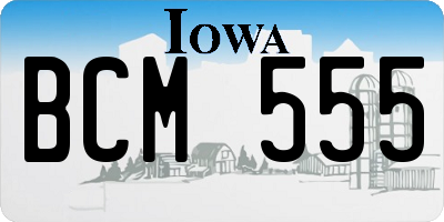 IA license plate BCM555