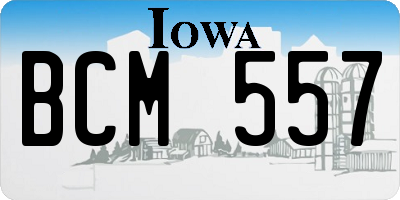IA license plate BCM557