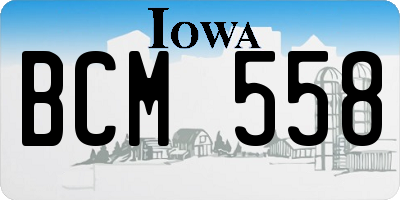 IA license plate BCM558