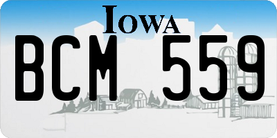 IA license plate BCM559