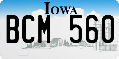IA license plate BCM560