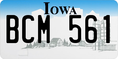 IA license plate BCM561