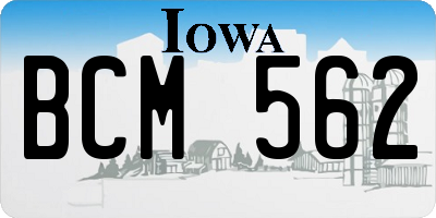 IA license plate BCM562