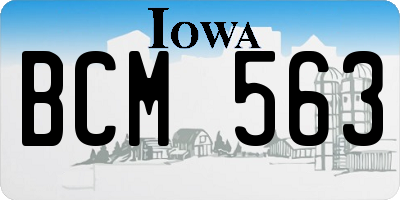 IA license plate BCM563