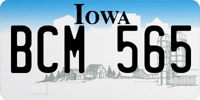 IA license plate BCM565