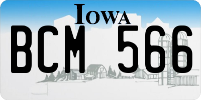 IA license plate BCM566