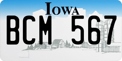 IA license plate BCM567