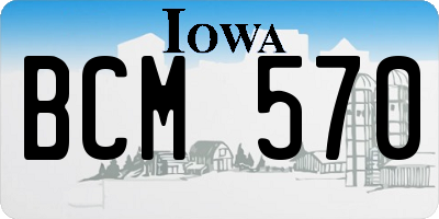 IA license plate BCM570