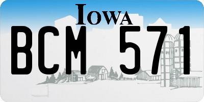 IA license plate BCM571