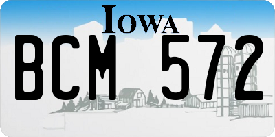 IA license plate BCM572