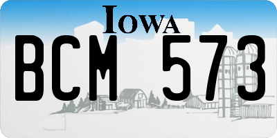IA license plate BCM573