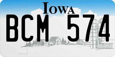IA license plate BCM574