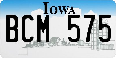 IA license plate BCM575