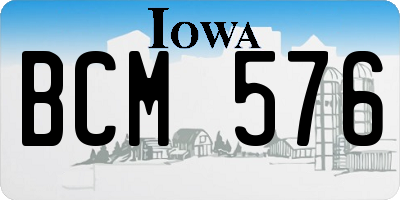 IA license plate BCM576
