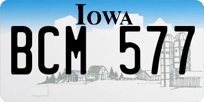 IA license plate BCM577