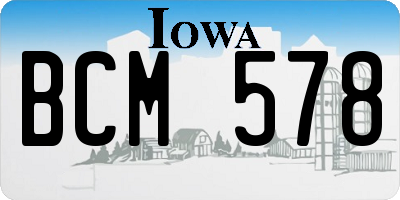 IA license plate BCM578