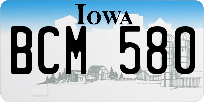 IA license plate BCM580