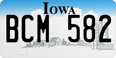 IA license plate BCM582