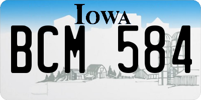 IA license plate BCM584