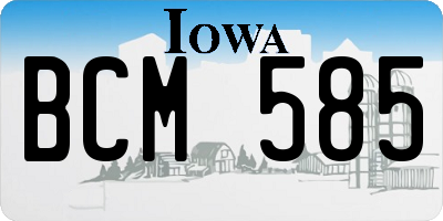 IA license plate BCM585