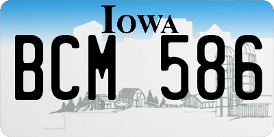 IA license plate BCM586