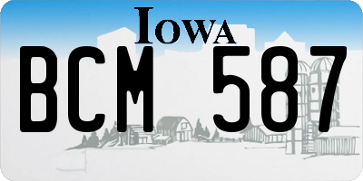 IA license plate BCM587