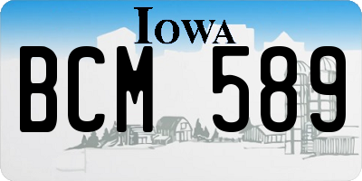 IA license plate BCM589